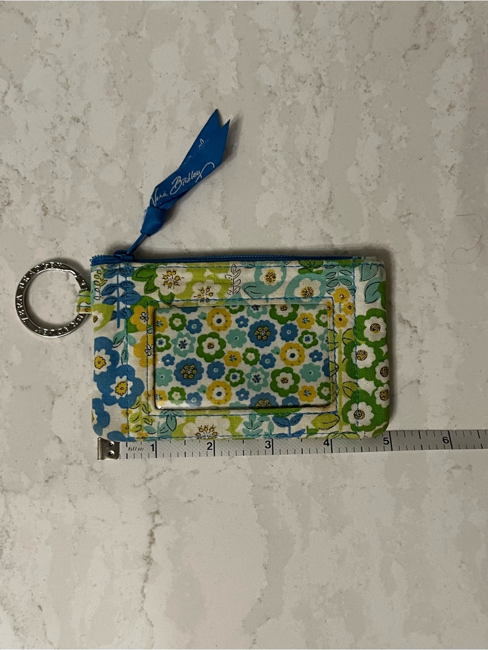 Vera Bradley English Meadow Zippered ID Keychain